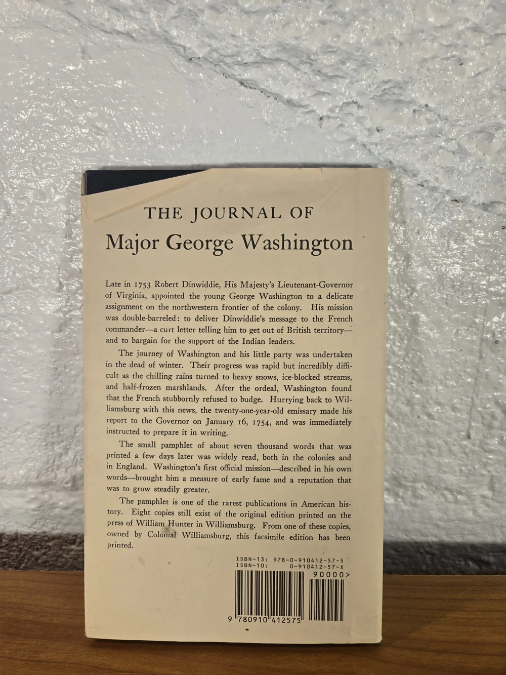 The Journal of Major George Washington 1754 Facsimile 1980 Hardcover CW